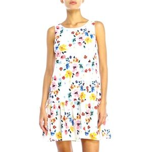 CeCe by Cynthia Steffens Floral Sleeveless Tank Ruffle Pocket Dress